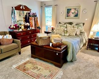 Master bedroom with three closets full of clothing and lots of linens!