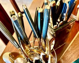 4 sets of bronze flatware from Thailand. Stand out!  Mix it up!