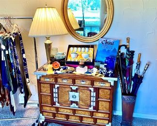 Pair of Asian rattan cabinets. 