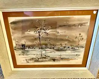  E.M. “Buck” Schwitz, well known Texas artist. Illustrated several Texas books. Collectible. Original watercolor. 