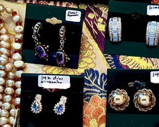 Christian Dior, gold and diamond earrings. Removed daily. Security on premises. 