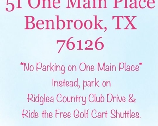 we will be shuttling people with golf carts down One Main. Please park on main drag and watch for golf carts. Lower speed. 
