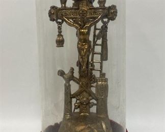 JM6040 Gilded Arma Christi Religious Crucifix Skull and Bones 3D in Domed Glass https://www.ebay.com/str/agesagoestatesales