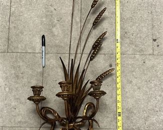 JM7074 Hollywood Regency Gilt Gold Wheat Wall Sconce https://www.ebay.com/str/agesagoestatesales