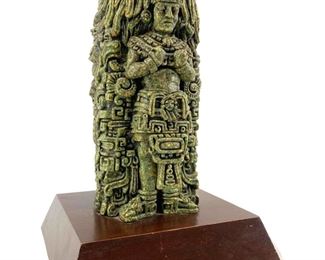 Aztec Mayan Turquoise Chip and Resin Sculpture
