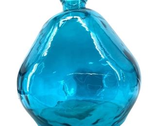 Large 18H Blue Art Glass Vase
