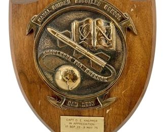 1975 Dan Neck Naval Missiles School Plaque
