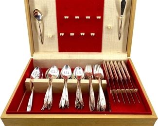 76pc. Community Silver Plated Silverware and Chest
