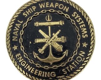 Brass Naval Ship Weapon Systems Anchor Plaque
