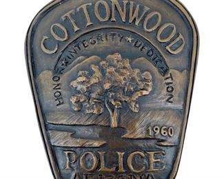 Bronze City of Cottonwood AZ Police Paperweight
