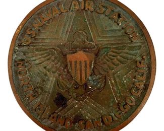 Vintage Bronze US Naval Air Station Plaque
