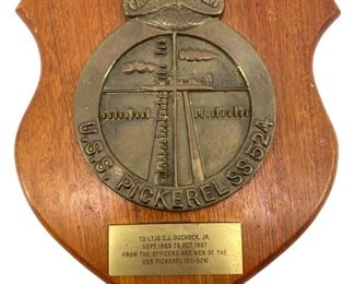 USS Pickerel SS524 Navy Plaque
