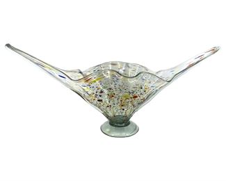 Large Hand Crafted Multi Colored Art Glass Vase
