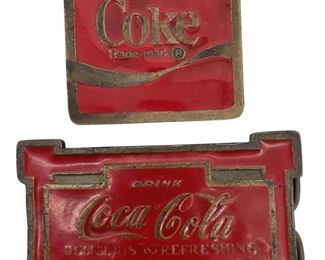 2pc 1975 Vintage Coca Cola Belt Buckles
