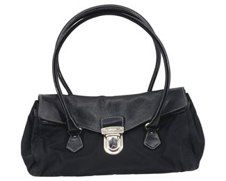 Vintage Black Leather Prada Milano Bag
