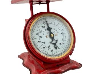 Vintage Rustic Red Family Kitchen Scale
