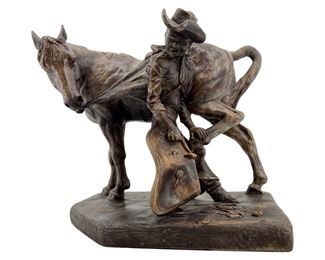 Hand Carved Joe & Mary Back Wood Cowboy

