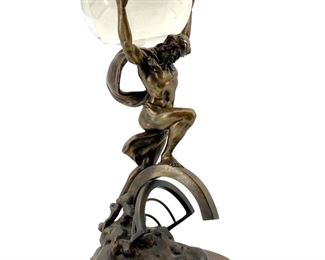 Brass on Wood Atlas Sculpture by Stuart M Feldman
