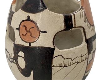 Tohono Angea Hand Painted Clay Vessel

