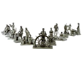 11 Ron Hinote 1977 Fine Pewter Profession Figures
