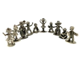 10pc. Hudson Fine Pewter Children Figurines
