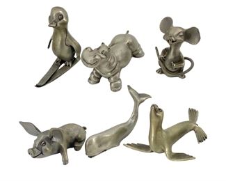 Hudson Fine Pewter Stylized Animal Figurines
