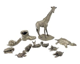 11pc. Hudson Fine Pewter Wildlife Figurines
