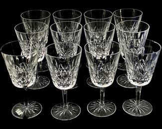 12pc Vintage Crystal Waterford Glasses
