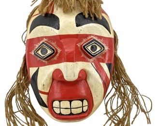 Hand Crafted Northwest Coast Painted Wood Mask
