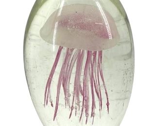 Art Glass Jellyfish Paperweight

