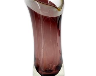 Hand Made Polish Sabina Purple Art Glass Vase
