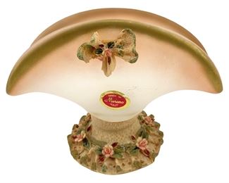 Murano Italy Rose Frosted Art Glass Mail Holder
