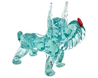 Blue Art Glass Scottish Terrier Figure
