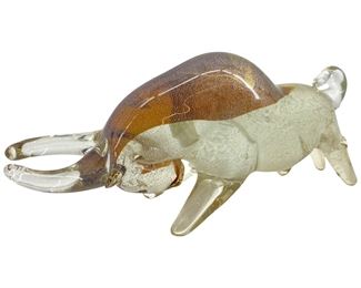Art Glass Bull Sculpture
