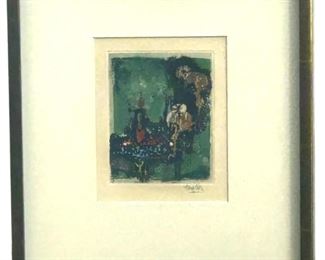 Signed Johnny Friedlaender “Candle" Etching
