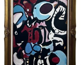 Signed Dejha Abstract Acrylic on Canvas
