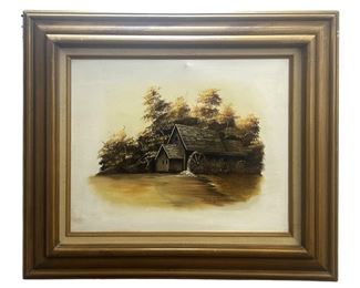 Signed Susan Gudmunson Watermill Oil on Canvas
