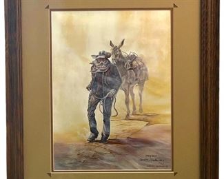 Signed Carlos Hadaway Western Print
