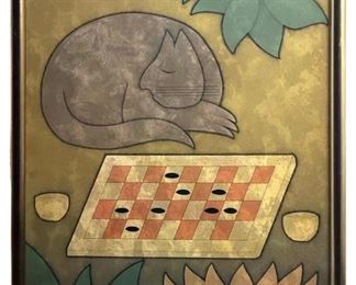 Jablonsky “Sleeping Cat Game" Lithograph
