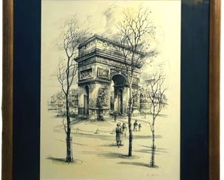 Signed Brko Chris Hand Colored Lithograph
