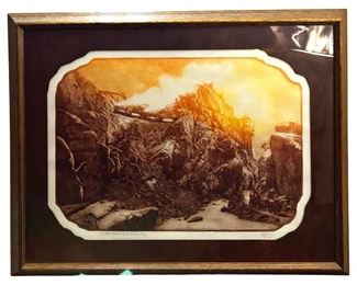 Signed Roy Purcell “On Denver & Rio Grand" Etch
