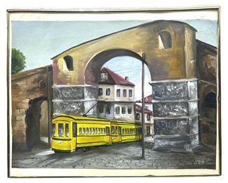 Signed Landscape Acrylic on Paper
