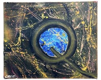 Signed Cary H. Abstract Oil on Canvas
