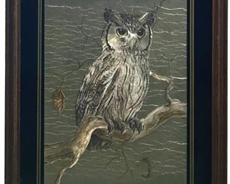 C. Hoss Metallic Owl Print
