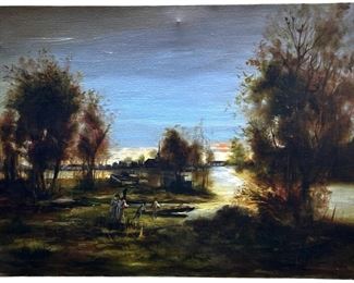 Signed Landscape Oil on Canvas
