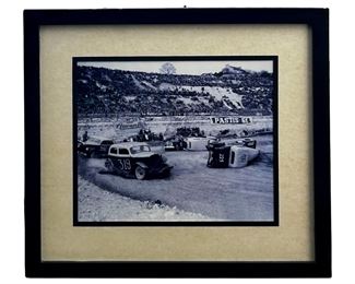 Vintage Le Parisien B&W Racing Photo
