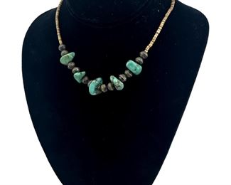 Native American Silver & Turquoise Necklace
