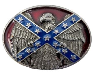 1992 Confederate Flag & Eagle Enameled Belt Buckle
