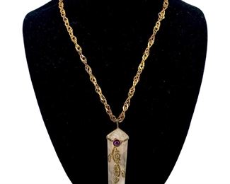 Vintage Italian Sterling Silver & Quartz Necklace
