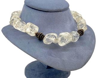 Quartz and Sterling Silver Beaded Necklace
